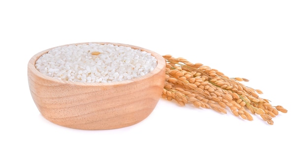 Oreilles de riz japonais isolé sur fond blanc