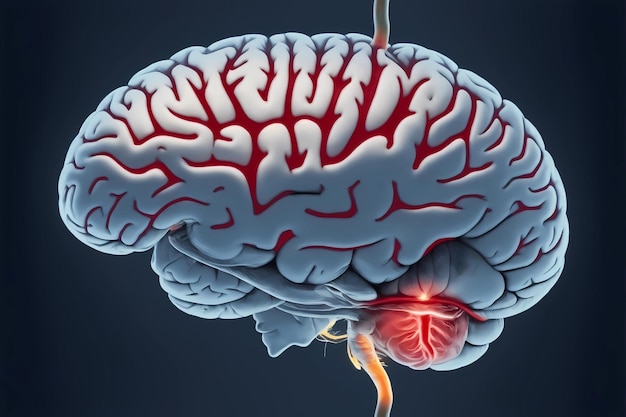 Organes internes humains avec des exemples d'encéphalite cérébrale