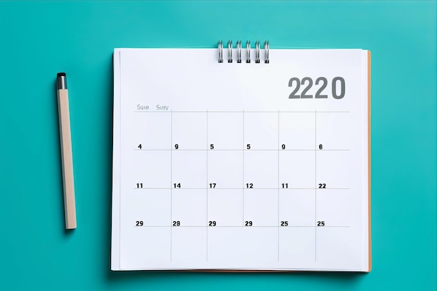 Photo organisez efficacement votre travail et votre vie un gros plan détaillé du calendrier des mois du calendrier 2020 sur