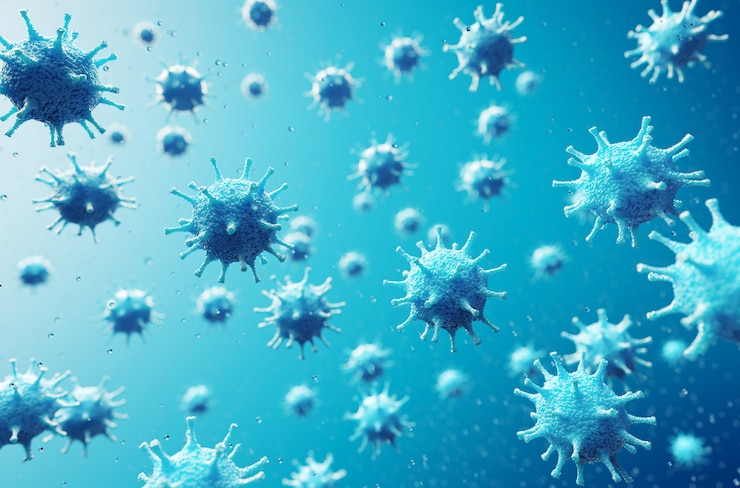 Photo organisme infecté par le virus, formation scientifique, 3d