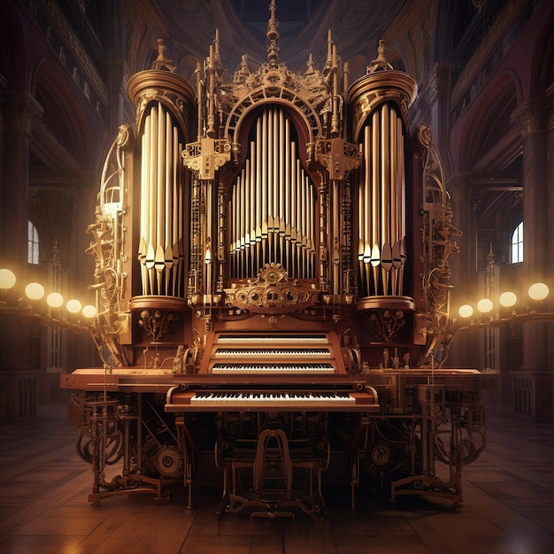 Photo un orgue d'église dans une cathédrale