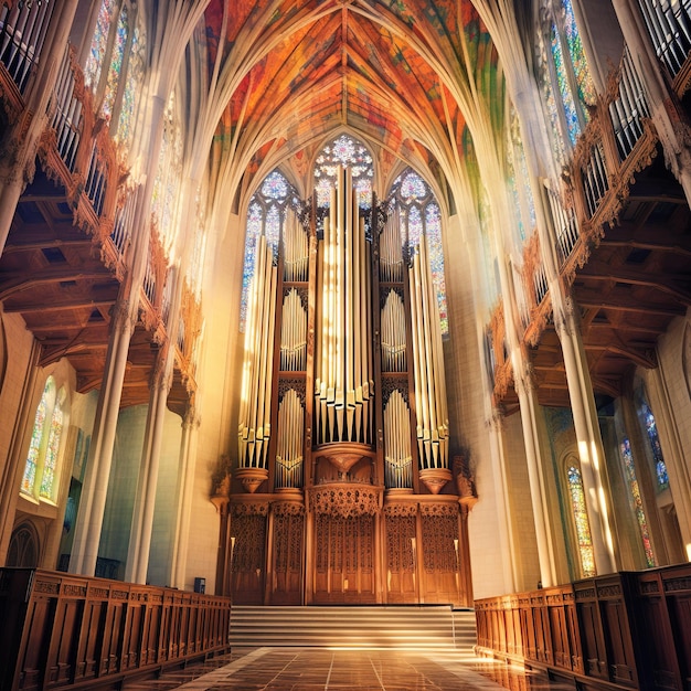 Photo un orgue d'église dans une cathédrale