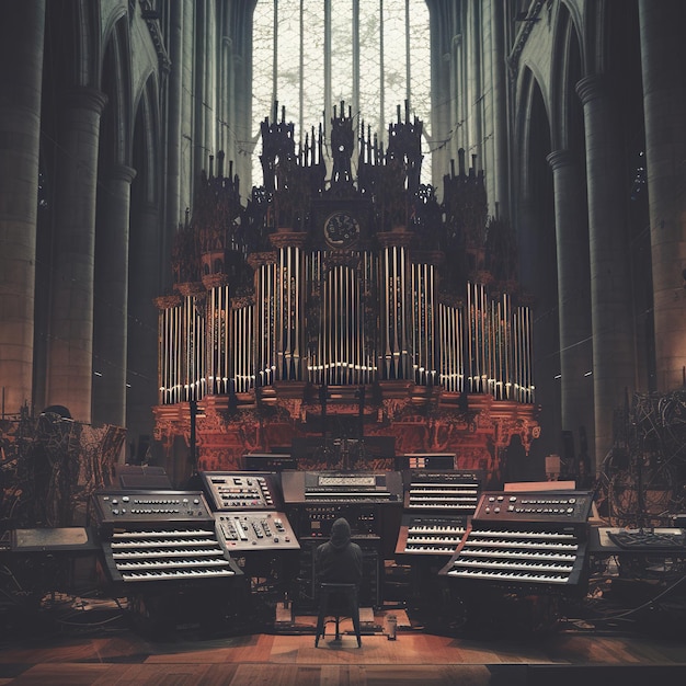 Photo un orgue d'église dans une cathédrale