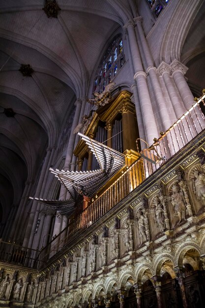 Orgue.à l'intérieur de la cathédrale de Tolède, vitraux, chapelle, ville impériale. Espagne