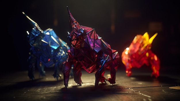 Origami Creatures Encounter ai générer