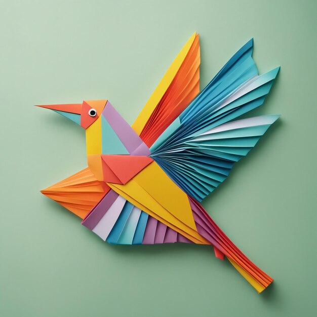 Photo origami oiseau coloré