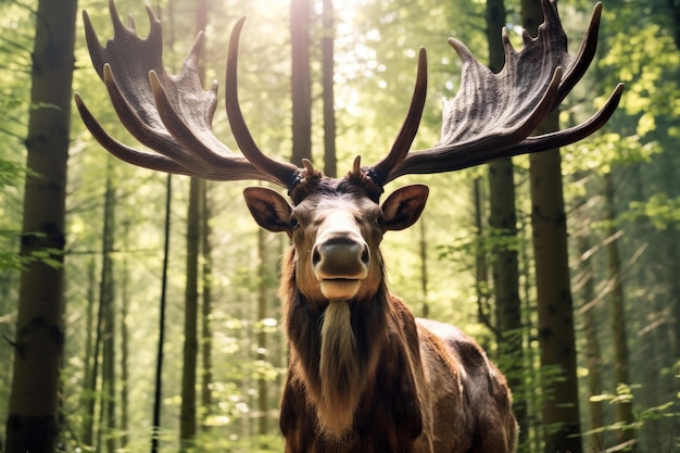 L'orignal dans une forêt