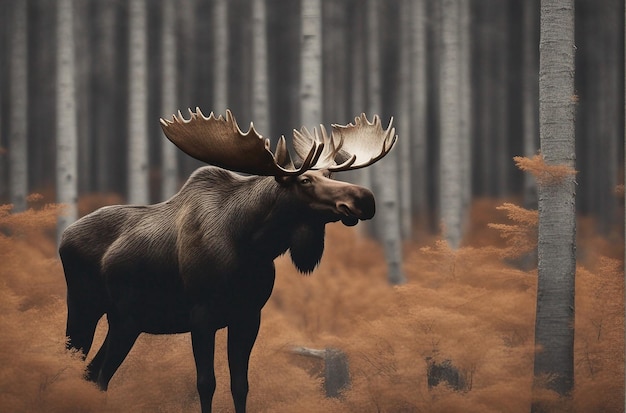 L'orignal dans la forêt