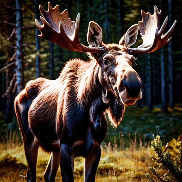 Photo l'orignal est un animal sauvage vivant dans la nature et faisant partie de l'écosystème.