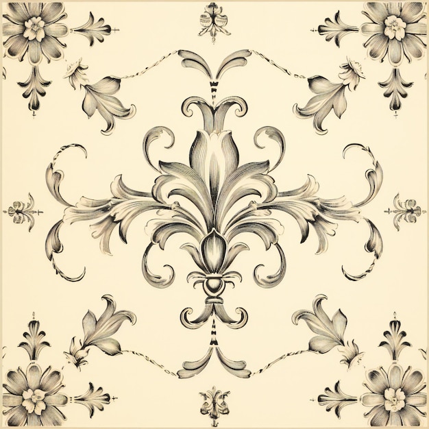 Photo ornement baroque vintage motif sans couture