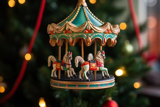 Ornement de carrousel d'arbre de Noël