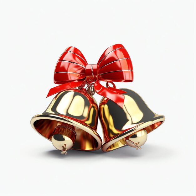 Photo ornement décoratif de noël avec des cloches dorées de noël ou des cloches de jingle décoration de noël