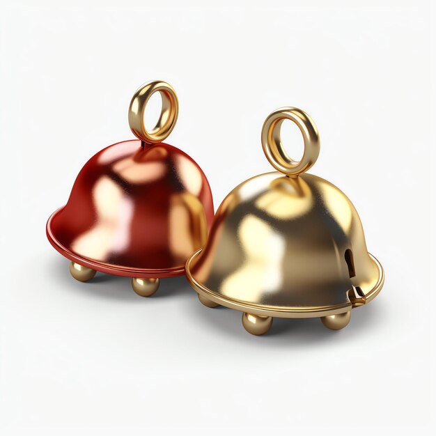 Photo ornement décoratif de noël avec des cloches dorées de noël ou des cloches de jingle décoration de noël