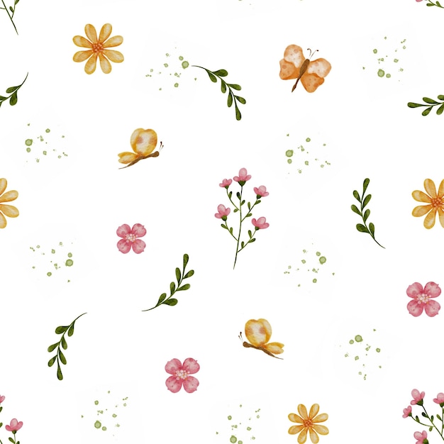 Ornement floral élégant avec de petites fleurs sauvages Texture de jardin d'été pour le papier peint et le design