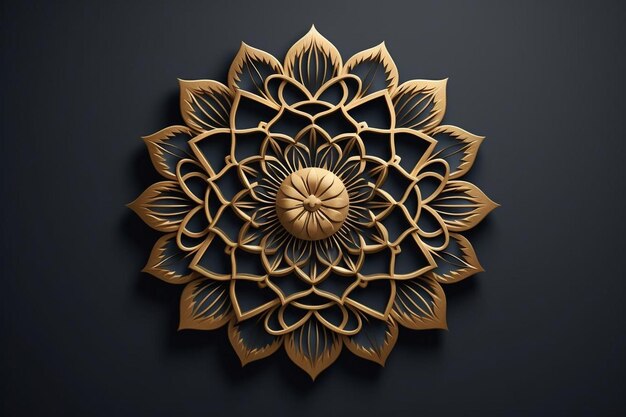 Ornement de luxe en arabesque doré mandala à fond islamique