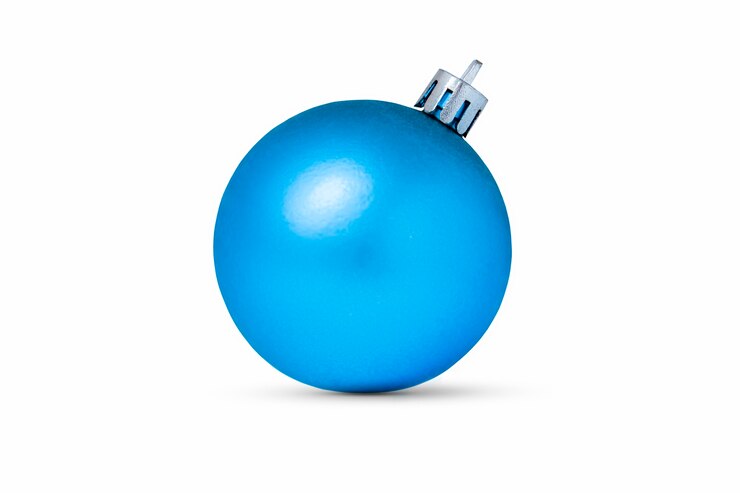 Photo ornement de noël bleu isolé sur blanc