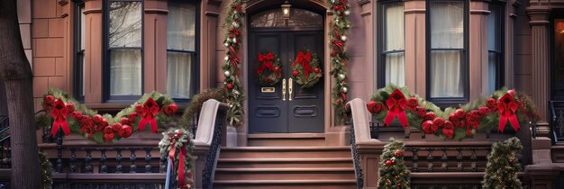 Ornement de Noël éclairé les maisons Charme de Noël scènes de rue festives Magie de vacances Splendeur saisonnière générée par l'IA