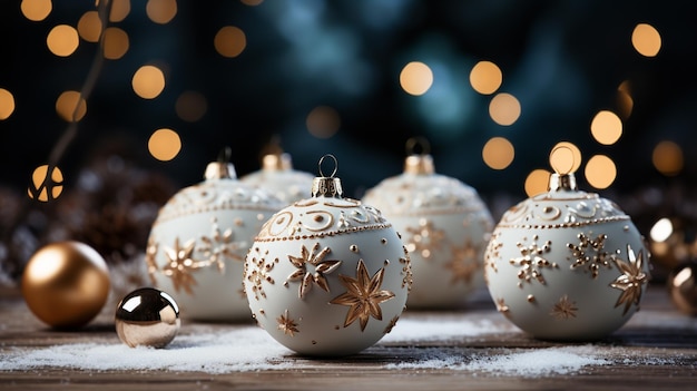 Ornement de Noël sur un fond de bois sombre