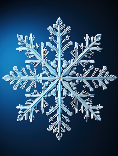 Ornement de vacances de flocon de neige décor de Noël forme cristalline gros plan de flocons de neige élément symétrie de la géométrie hiver
