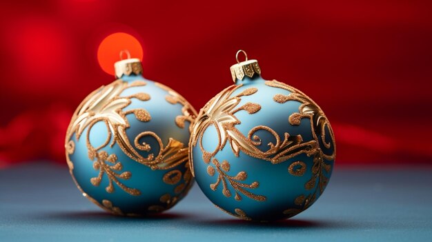 Photo des ornements de boule de noël colorés