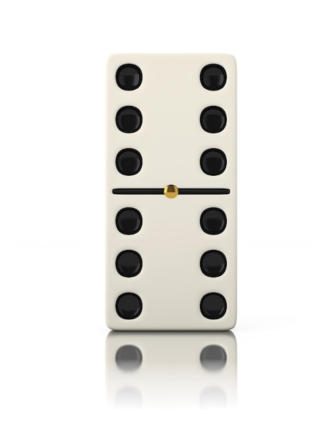 L'os du jeu de domino isolé de près sur le blanc