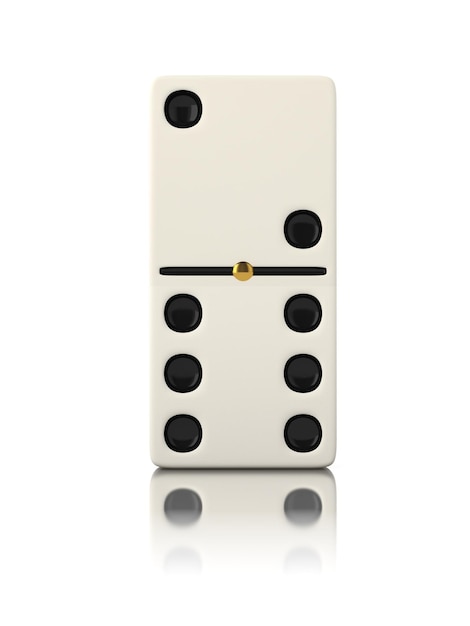 Photo l'os du jeu de domino isolé de près sur le blanc