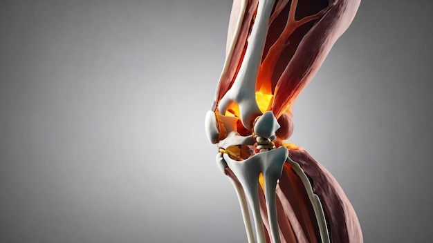 Osteoarthrite des os inflammation du genou maladie de l'arthrite du genou fond noir