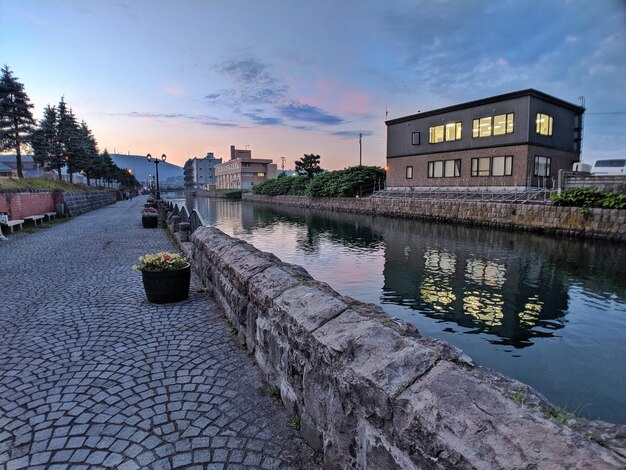 Photo otaru au crépuscule