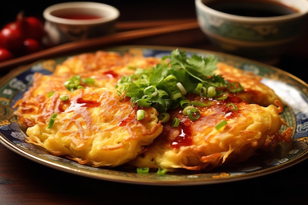 Photo oue de crabe foo yong nourriture chinoise