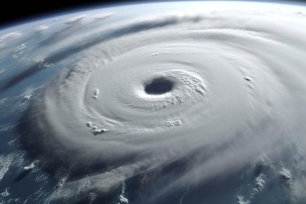Ouragan géant influencé par le changement climatique saison des ouragans ai générative
