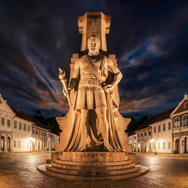 Photo ouro preto minas gerais brésil statue de tiradentes martyr de l'indépendance du brésil