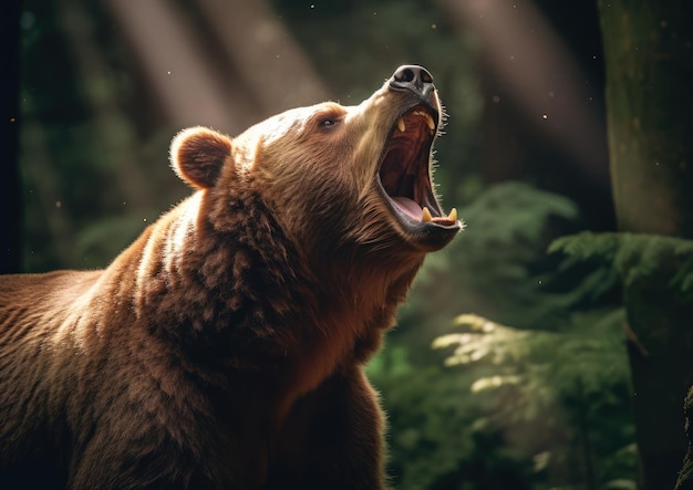 Photo l'ours brun est une grande espèce d'ours que l'on trouve en eurasie et en amérique du nord