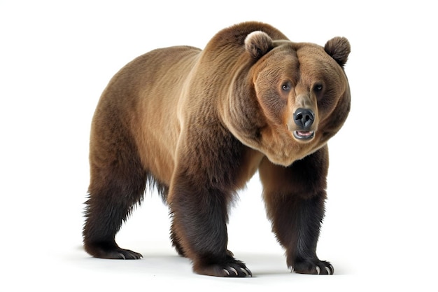 Ours brun isolé sur un fond blanc photo de studio avec profondeur de champ