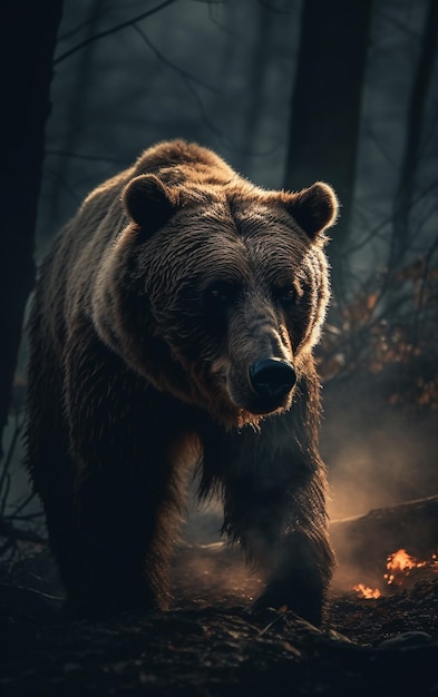 Un ours dans les fonds d'écran des bois