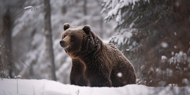 Un ours dans la neige