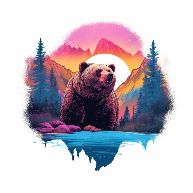 Un ours dans un paysage de montagne