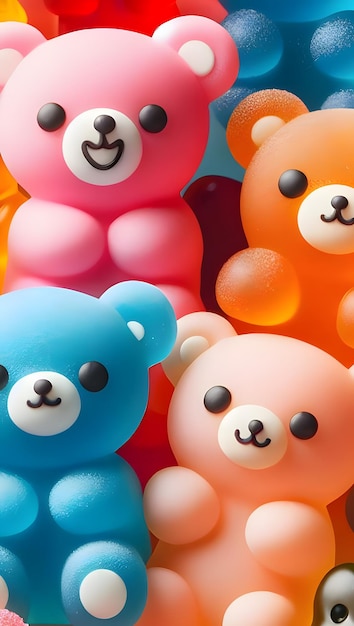 Photo des ours en gomme colorés