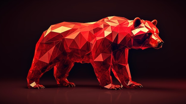 Photo l'ours gris forme un polygone rouge