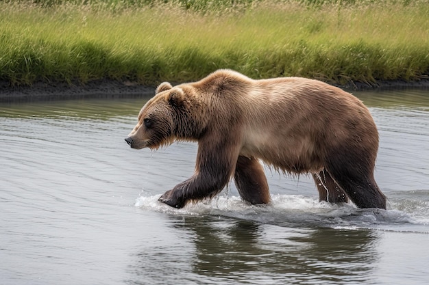 L'ours grizzly explore les rivières sauvages de l'Alaska La nature La faune d'une terre intacte