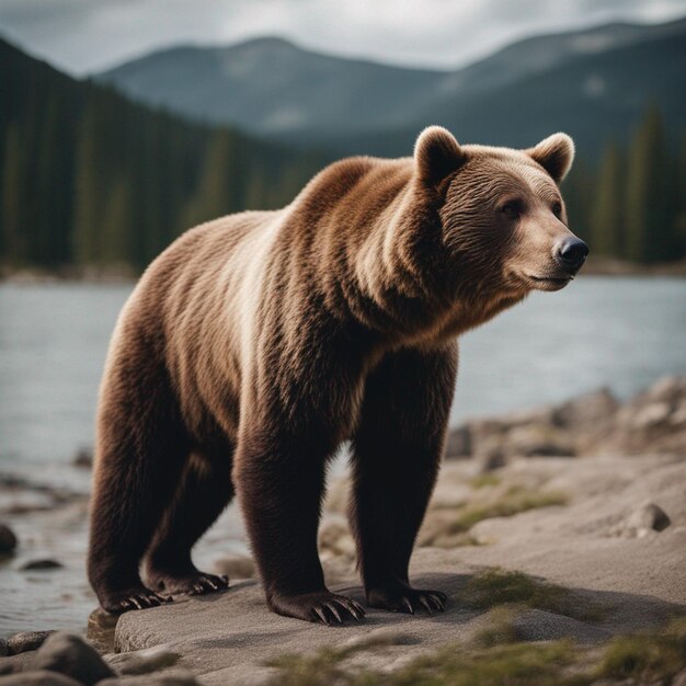 Un ours hyper réaliste dans la jungle