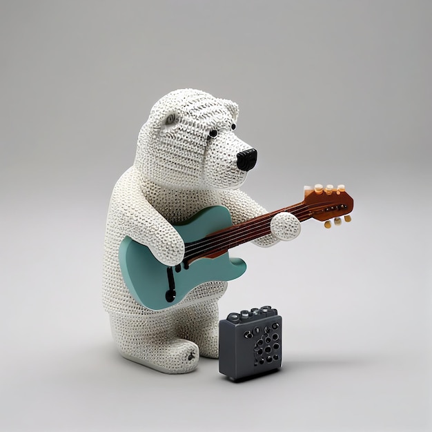 Ours jouant de la guitare dans le style Lego Generative AI