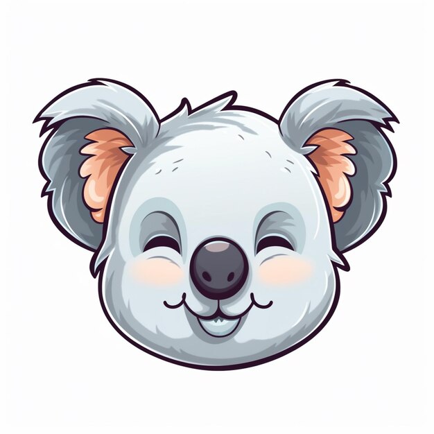 Photo ours koala de dessin animé avec les yeux fermés et un sourire sur son visage