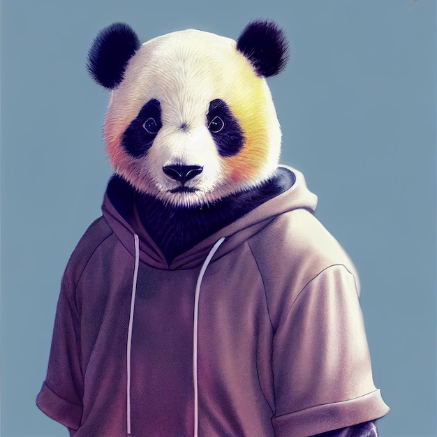 ours panda anthropomorphe avec illustration de vêtements