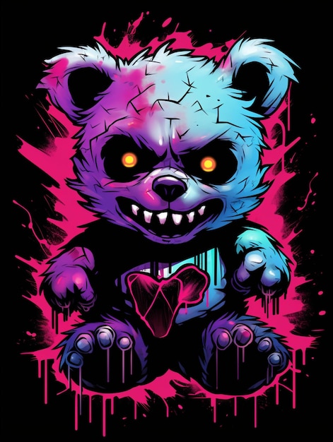 L'ours panda est un design de t-shirt à l'impression vectorielle.