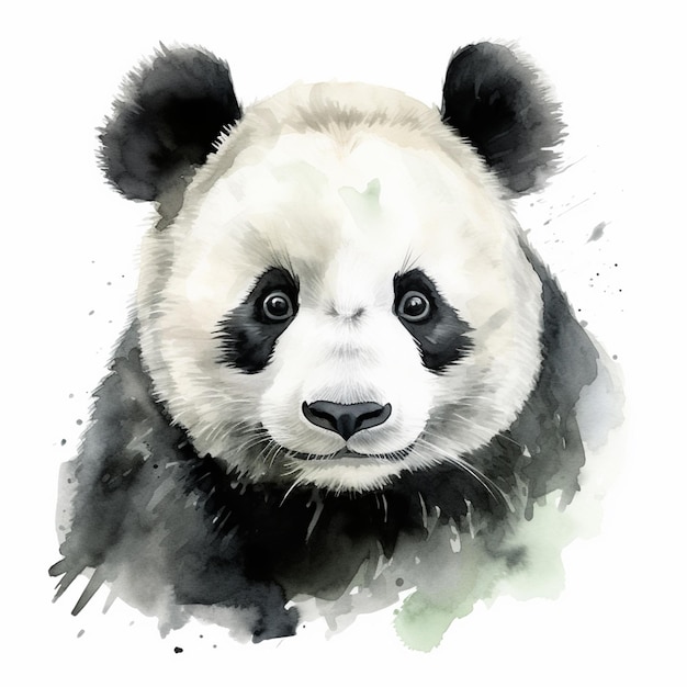 ours panda avec fourrure noire et blanche et yeux noirs ai générative