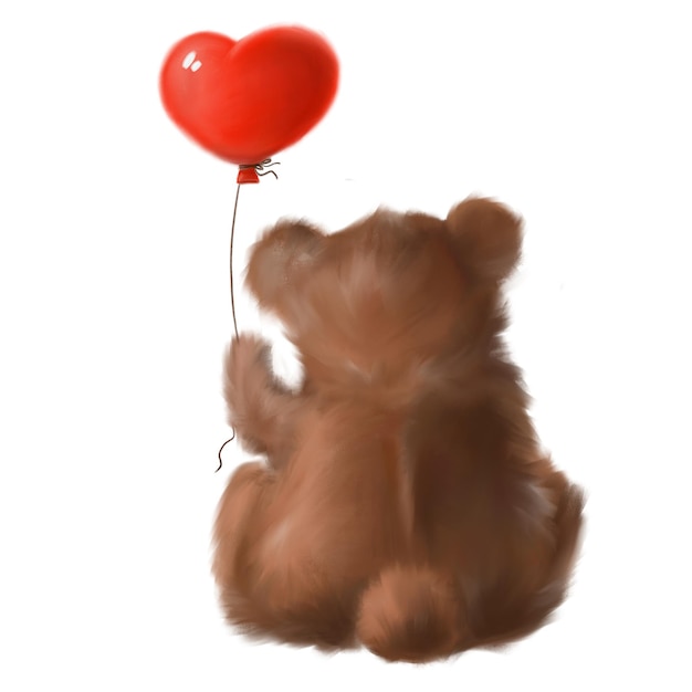 Ours en peluche avec le ballon coeur manquant quelqu'un t'aime carte