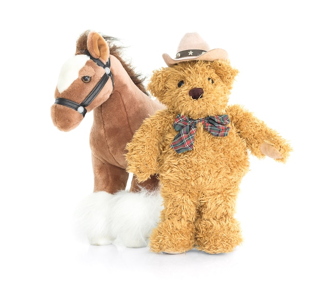 Ours en peluche et cheval