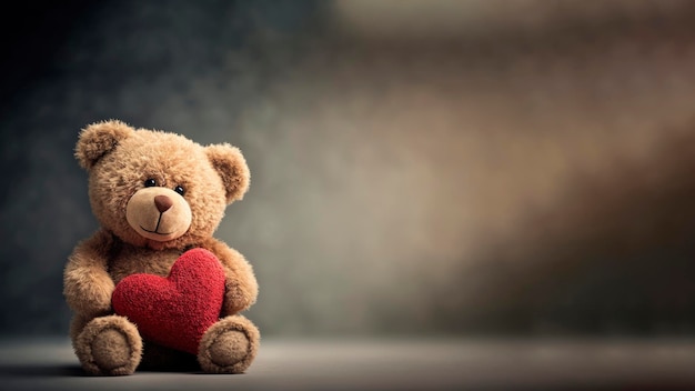 Un ours en peluche avec un coeur dessus