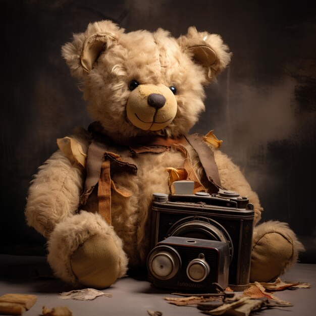 Un ours en peluche avec un sourire