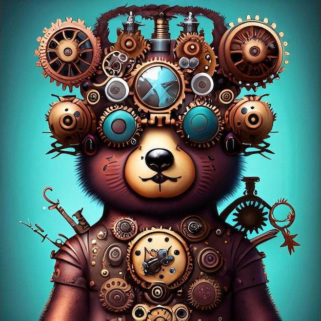 ours en peluche steampunk